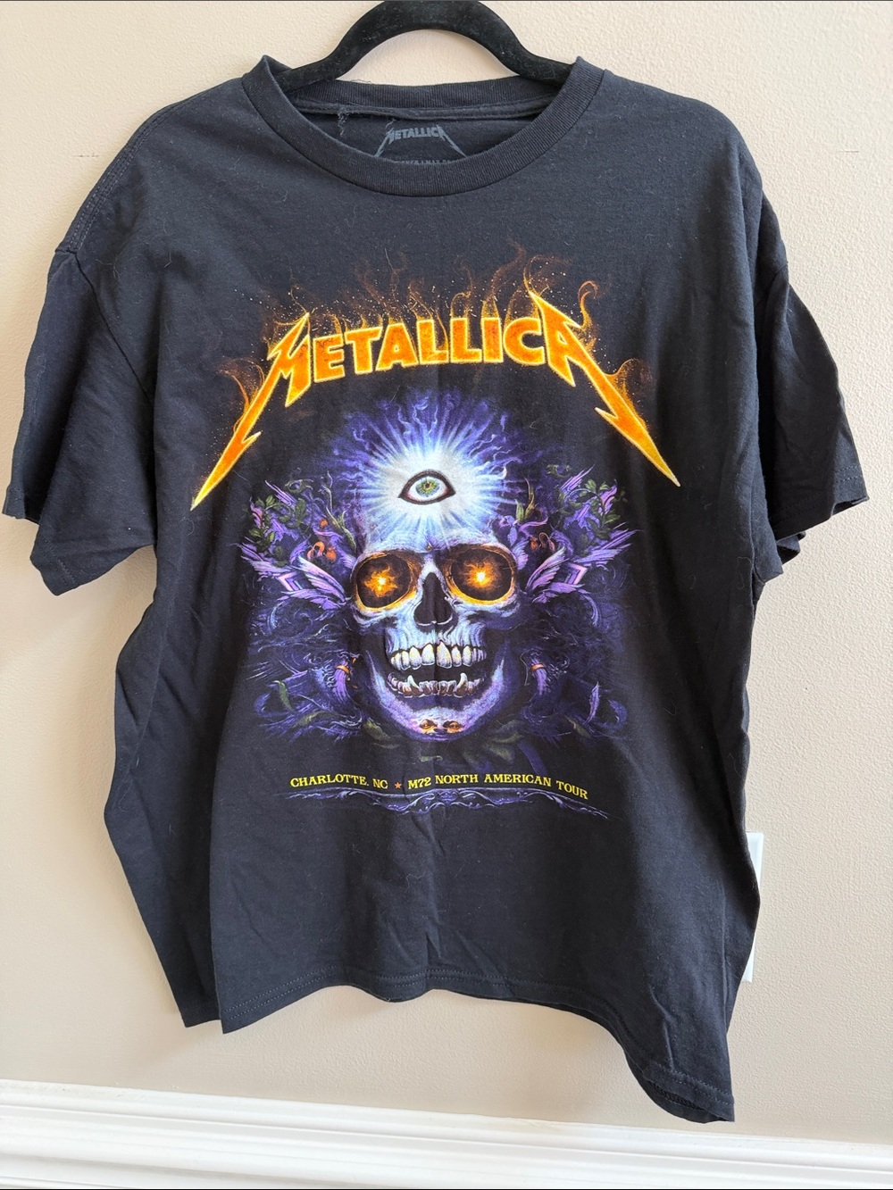 Metallica M72 North American Tour Graphic Tee Charlotte NC 2025